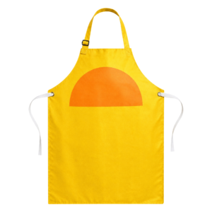 Delantal Industrial en Nitrilo-Neopreno Amarillo con Refuerzo Frontal Tipo Media Luna